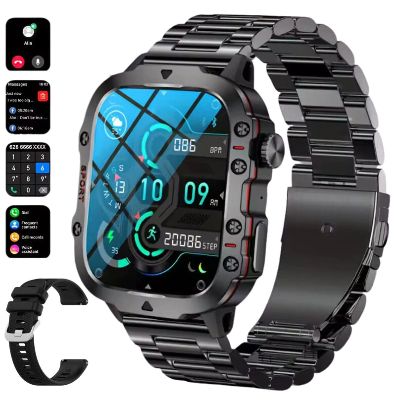 DBOGA Smart Watches for Men Fitness Watch Android Smart Watch Running Watch Heart Rate Monitor Watch 100+ Sports Modes Fitness Tracker Smartwatch for Men with IP68 1.96