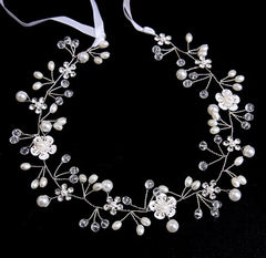 Bridal Wedding Accessories with Handmade Pearl Headband