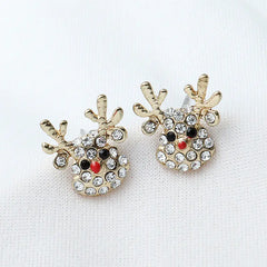 Christmas Jewelry Set: Earrings, Reindeer Studs, Tree