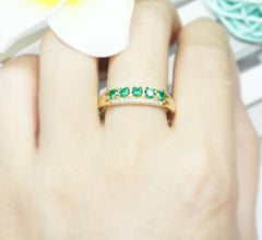 S925 Sterling Silver Natural Diopside Universal Ring