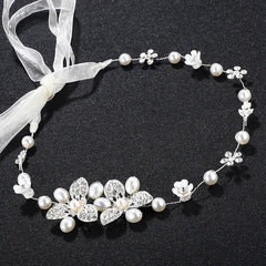 Bridal Wedding Accessories with Handmade Pearl Headband