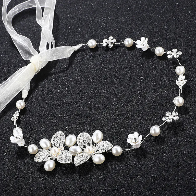 Bridal Wedding Accessories with Handmade Pearl Headband
