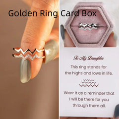 Double-layer Heart Wave Line Ring with Diamonds