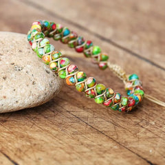 Hand-Woven Adjustable Colorful Tiger's Eye Bead Bracelet