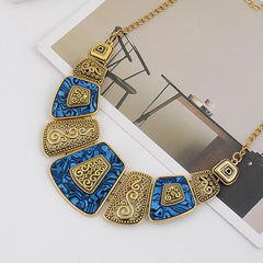 Trendy Geometric Metal Short Necklace 9181
