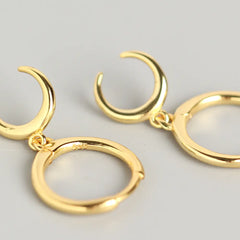 S925 Silver Layered Crescent Moon Ear Cuffs