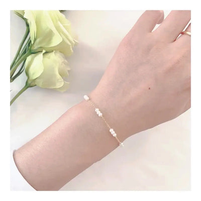 Aurora Freshwater Pearl Silver Plated 18K Gold Bracelet