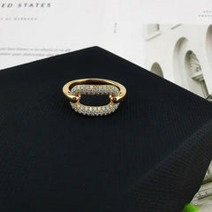 APM Hedes Geometric Lock Ring with Zircon Crystals