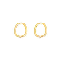 14K Gold Hyacinth Minimalist Oval Earrings for Women