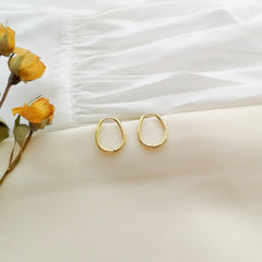 14K Gold Hyacinth Minimalist Oval Earrings for Women