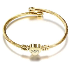 Stainless Steel Braided Mother’s Day Bracelets for Mom