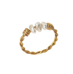 Freshwater Pearl Hand Wound Fried Dough Twists Ring