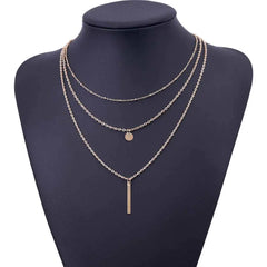 Multi-layer Women's Necklaces with Copper Beads & Sequins