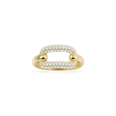 APM Hedes Geometric Lock Ring with Zircon Crystals