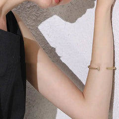 18K Gold Plated Titanium Steel Diamond Stud Bracelet