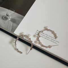 Korean Style 925 Silver Minimalist Pearl Earrings