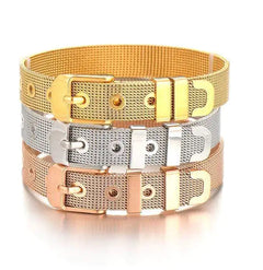 Stainless Steel Slider Bracelet -Gold