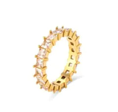 Personalized Zirconium Ring with 18K Stainless Steel