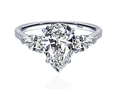 Drop-Shaped Yellow Diamond Ring in Sterling Silver