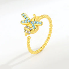 Adjustable European and American Bee Spinning Ring