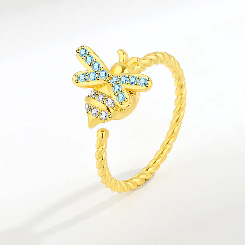 Adjustable European and American Bee Spinning Ring