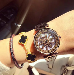 Timini Women's Watch with Diamond Shell Rose Gold Design