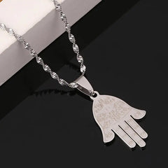 Gold Plated Palm Pendant Long Necklace in Multiple Colors