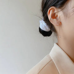 Retro Long Tassel Earrings with Diamond Bow for Women