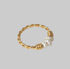 Freshwater Pearl Hand Wound Fried Dough Twists Ring
