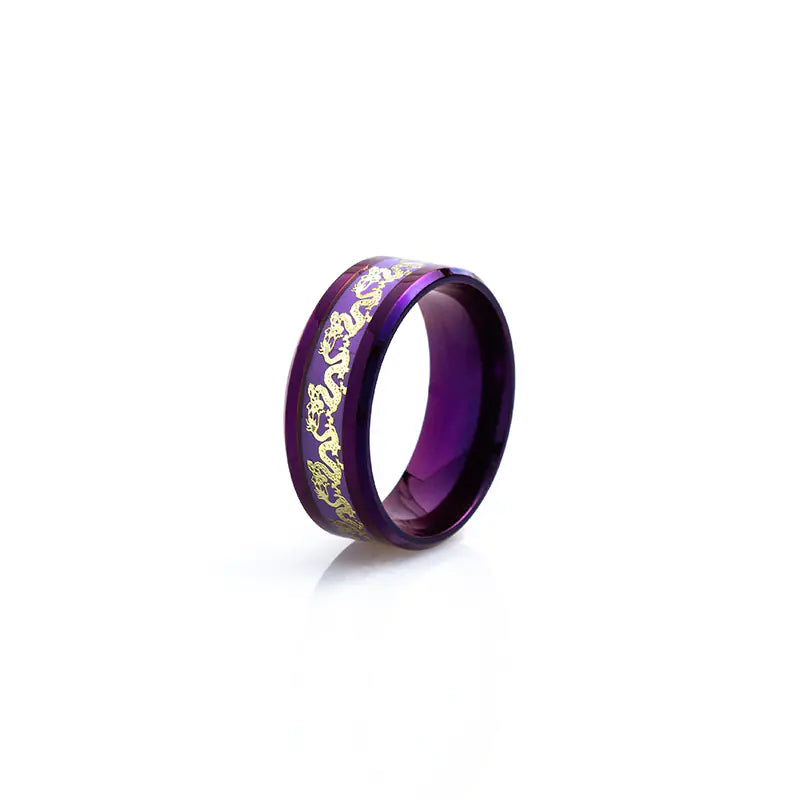 Fashion Purple Titanium Steel Ring