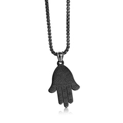 Gold Plated Palm Pendant Long Necklace in Multiple Colors