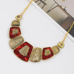 Trendy Geometric Metal Short Necklace 9181