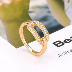 APM Hedes Geometric Lock Ring with Zircon Crystals