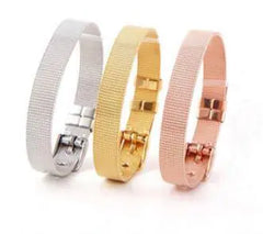 Stainless Steel Slider Bracelet -Gold