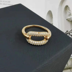 APM Hedes Geometric Lock Ring with Zircon Crystals