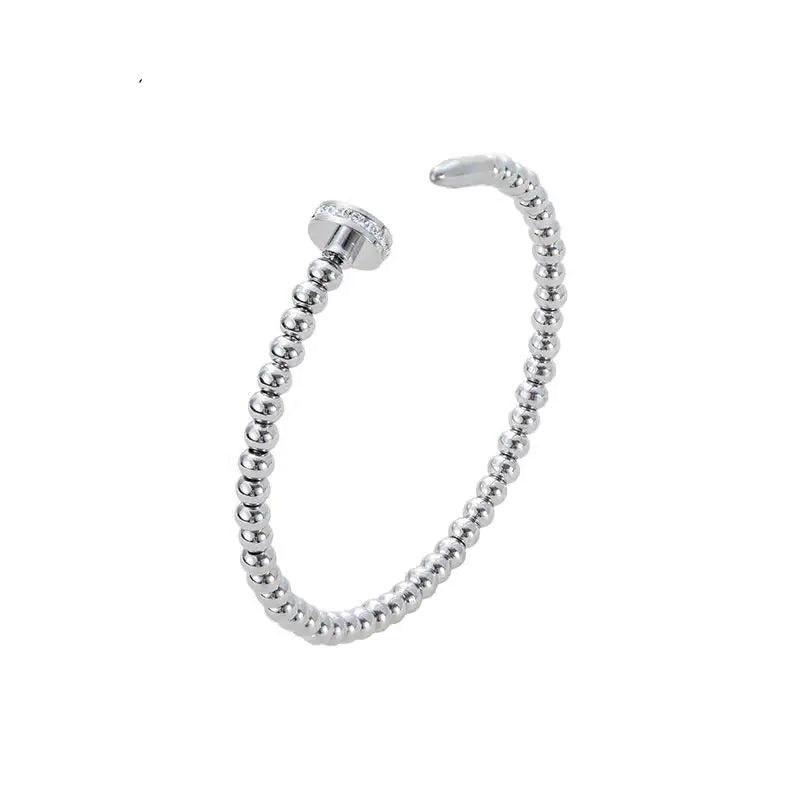 18K Gold Plated Titanium Steel Diamond Stud Bracelet