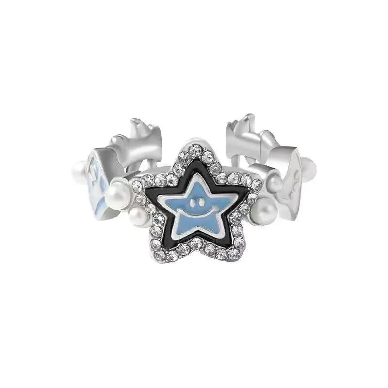 Hip Hop Tide Brand Lucky Star Ring for Girls