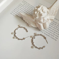 Korean Style 925 Silver Minimalist Pearl Earrings