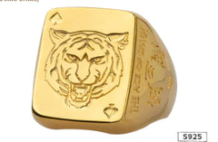 Trendy Silver Spade Ring - Chinese Zodiac Tiger Year