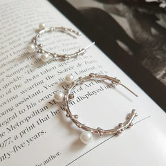 Korean Style 925 Silver Minimalist Pearl Earrings