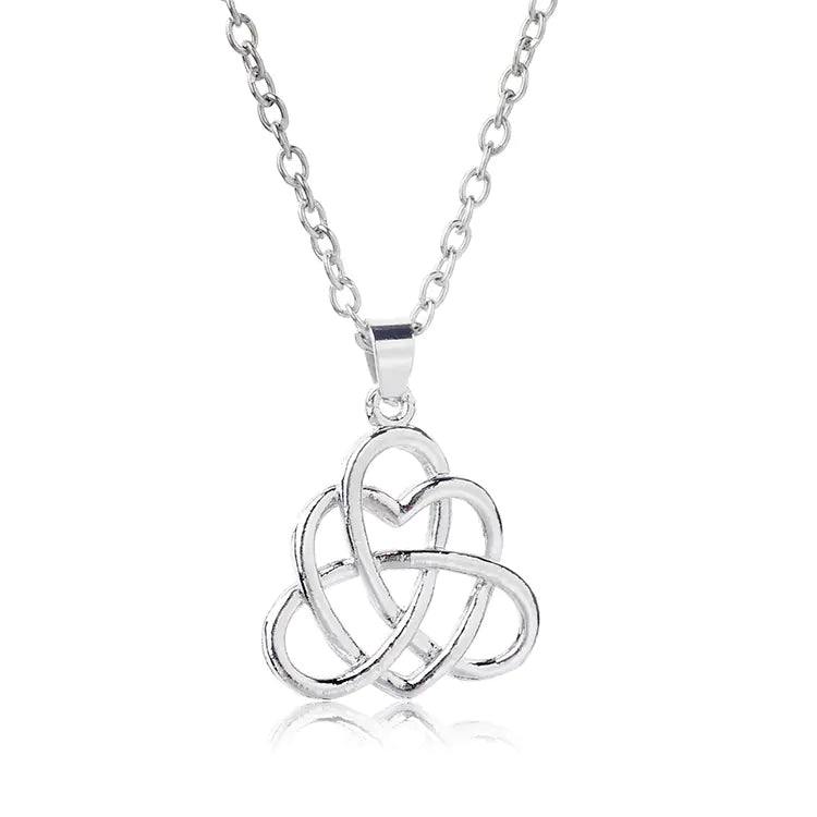 Interlocking Heart Necklace - Sweater Chain