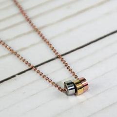 Triple Hoop Necklace- Rose