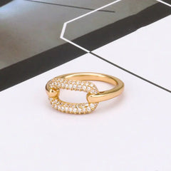 APM Hedes Geometric Lock Ring with Zircon Crystals